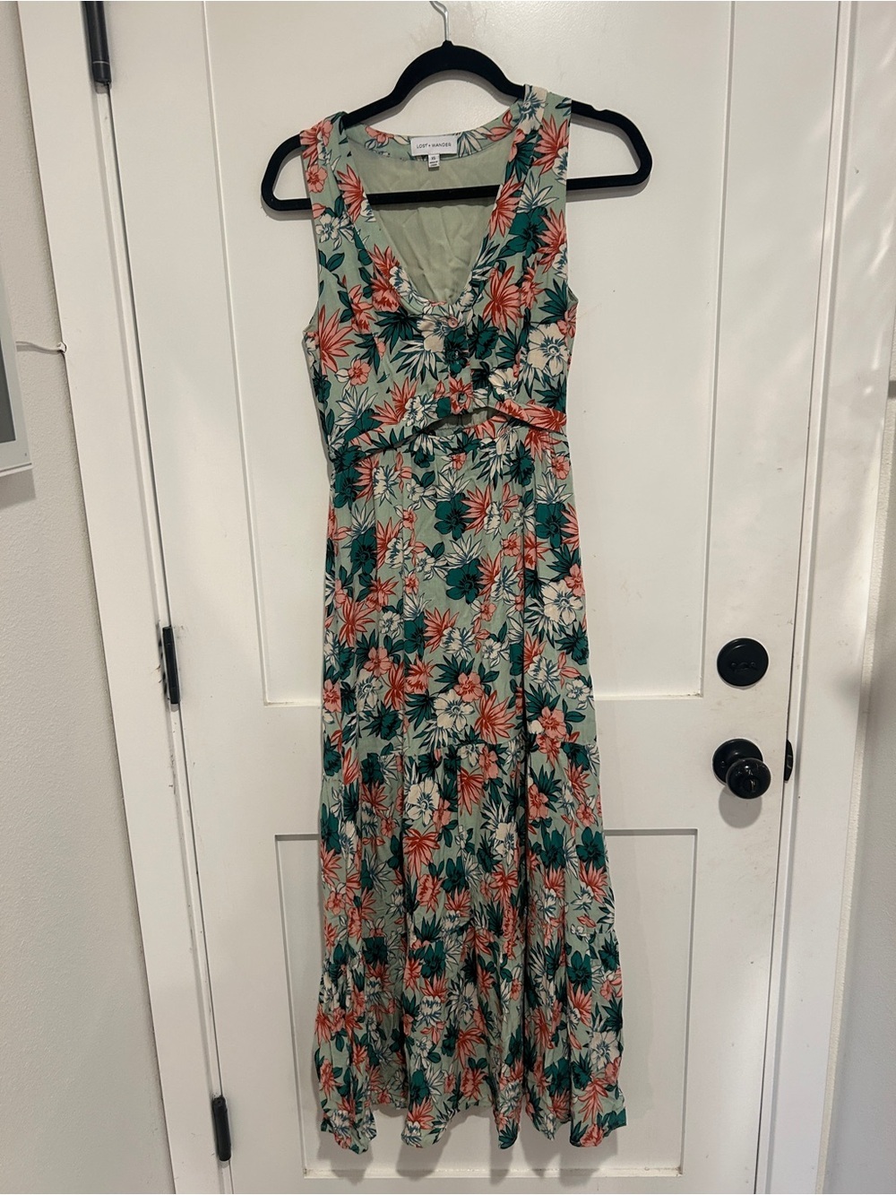 Lost + Wander Nordstrom Dress ($198) Med Tiered Maxi Floral Boho Cut Out Soze XS